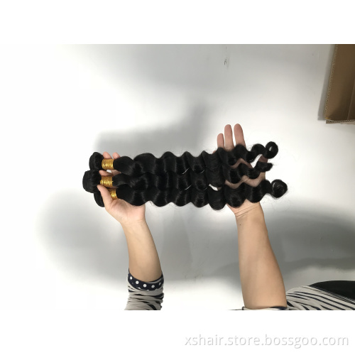 Xushang 8-30inch Double Drawn Brazilian Hair Loose Wave Brazilian Hair Bundles Popular Loose Wave Human Hair Bundles